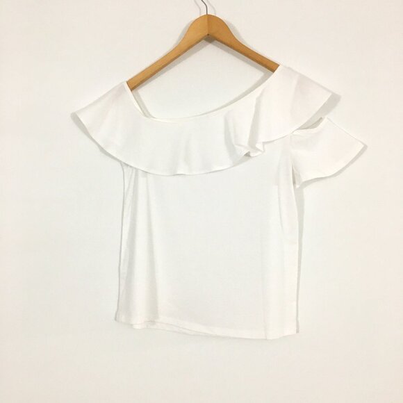 NEW! J. Crew One -Sleeve Off-The-Shoulder Ruffle Top - S - Picture 3 of 5